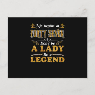 Birthday Gifts | Life Begins At Forty Seven Postcard