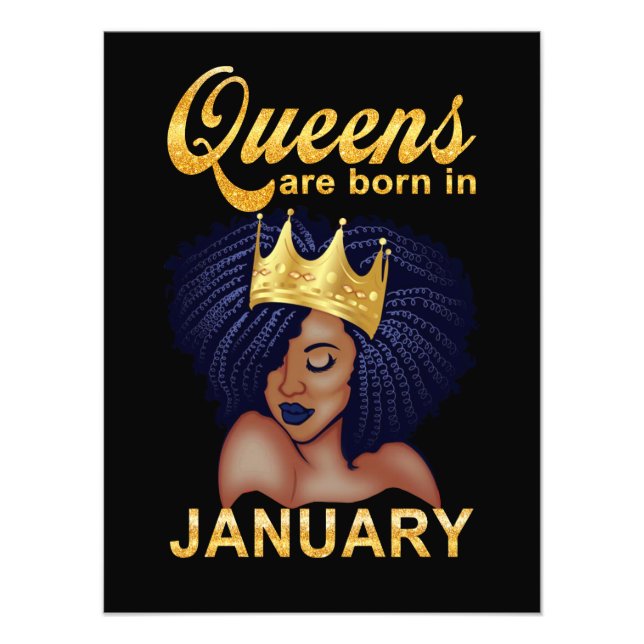 Birthday Gifts | Queens Are Born In January Photo Print (Front)