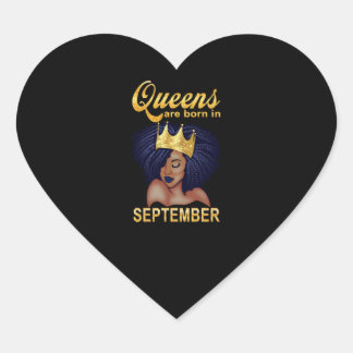 Birthday Gifts | Queens Are Born In September Heart Sticker