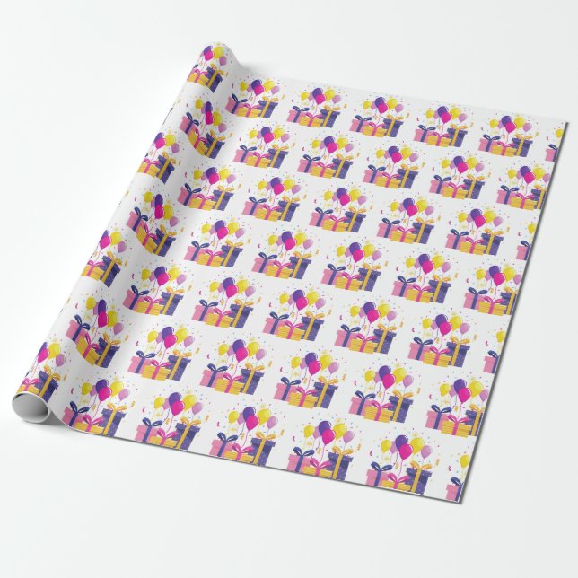 Birthday Gifts  Wrapping Paper (Unrolled)