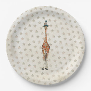 BIRTHDAY GIRAFFE PAPER PLATE