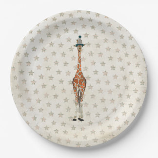 BIRTHDAY GIRAFFE PAPER PLATE