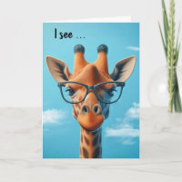 Birthday Giraffe Wearing Eyeglasses