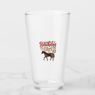 Birthday Girl 10 Horse Floral Vector Design_1 Glass