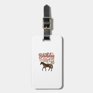 Birthday Girl 10 Horse Floral Vector Design_1 Luggage Tag