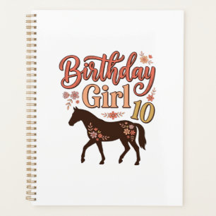 Birthday Girl 10 Horse Floral Vector Design_1 Planner