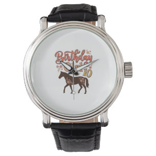 Birthday Girl 10 Horse Floral Vector Design_1 Watch