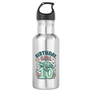 Birthday Girl 10 Sea Turtle Vintage Engraving Desi 532 Ml Water Bottle