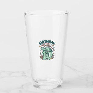 Birthday Girl 10 Sea Turtle Vintage Engraving Desi Glass