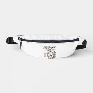 Birthday Girl 11 Horse Floral Vintage Shirt Design Bum Bags