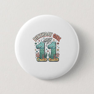 Birthday Girl 11 Sea Turtle Ocean Party Design_1 6 Cm Round Badge