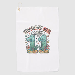Birthday Girl 11 Sea Turtle Ocean Party Design_1 Golf Towel