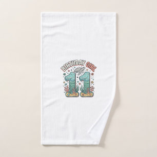 Birthday Girl 11 Sea Turtle Ocean Party Design_1 Hand Towel