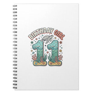 Birthday Girl 11 Sea Turtle Ocean Party Design_1 Notebook