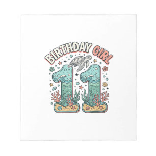 Birthday Girl 11 Sea Turtle Ocean Party Design_1 Notepad