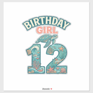 Birthday Girl 12 Sea Turtle Ocean Vintage Shirt De