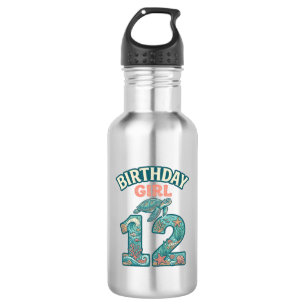Birthday Girl 12 Sea Turtle Ocean Vintage Shirt De 532 Ml Water Bottle