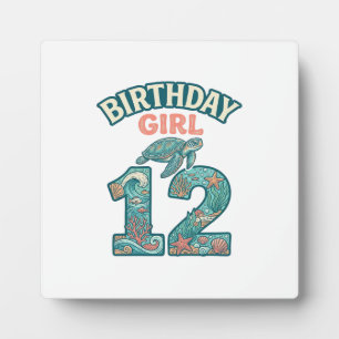 Birthday Girl 12 Sea Turtle Ocean Vintage Shirt De Plaque