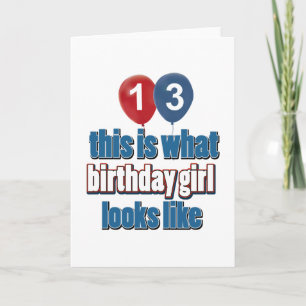 Birthday Girl 13 Card