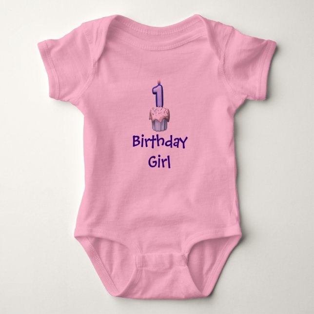 Birthday Girl 1 Baby Bodysuit (Front)