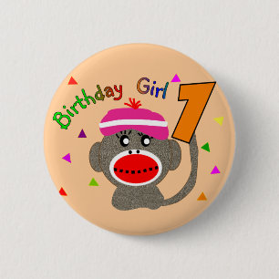 Birthday Girl "1" year old 6 Cm Round Badge