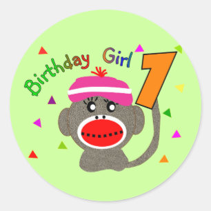 Birthday Girl "1" year old Classic Round Sticker