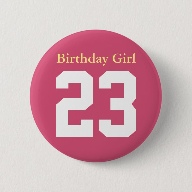 Birthday Girl 23 Ronde Button 5,7 Cm (Front)