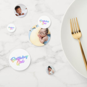 Birthday Girl 3-Photo Custom Birthday Table Confetti