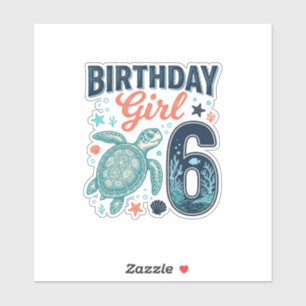 Birthday Girl 6 Sea Turtle Vector Design_1