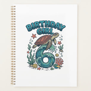 Birthday Girl 6 Sea Turtle Vintage Party Design_1 Planner