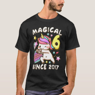 Birthday girl 6 years old, born 2017, Unicorn, Pop T-Shirt