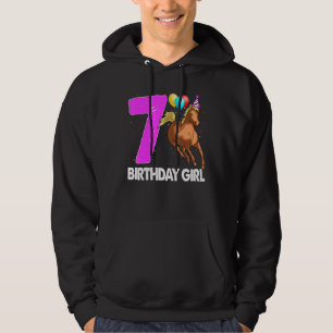 Birthday Girl 7 Riding Rider Horse Love Party Hoodie