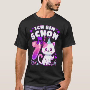 Birthday girl 7 years old, K-pop, kitten, in germa T-Shirt