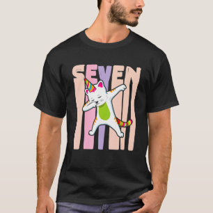 Birthday Girl 7H Birthday Cute Rainbow Unicorn Cat T-Shirt