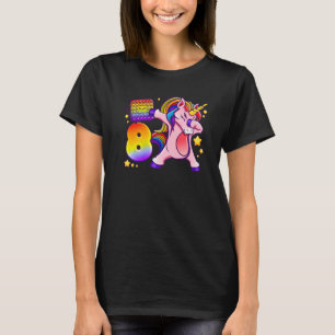 Birthday girl 8 years old, Unicorn, Pop It, Number T-Shirt