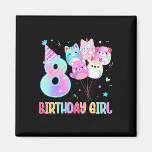 Birthday Girl 8th Birthday Squish Squad Mallow Gir Magnet