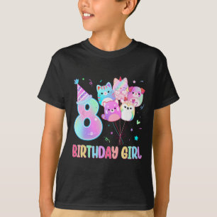 Birthday Girl 8th Birthday Squish Squad Mallow Gir T-Shirt