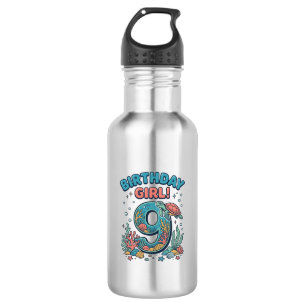 Birthday Girl 9 Ocean Turtle Vector Design_1 532 Ml Water Bottle
