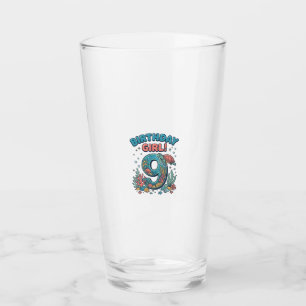 Birthday Girl 9 Ocean Turtle Vector Design_1 Glass