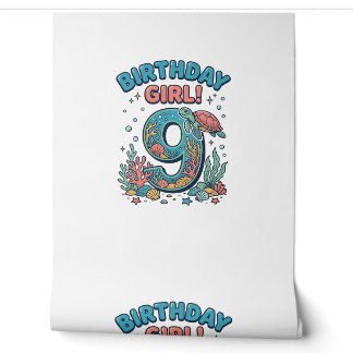 Birthday Girl 9 Ocean Turtle Vector Design_1 Wallpaper
