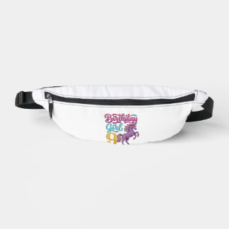 Birthday Girl 9 Unicorn Vintage Engraving Design_1 Bum Bags