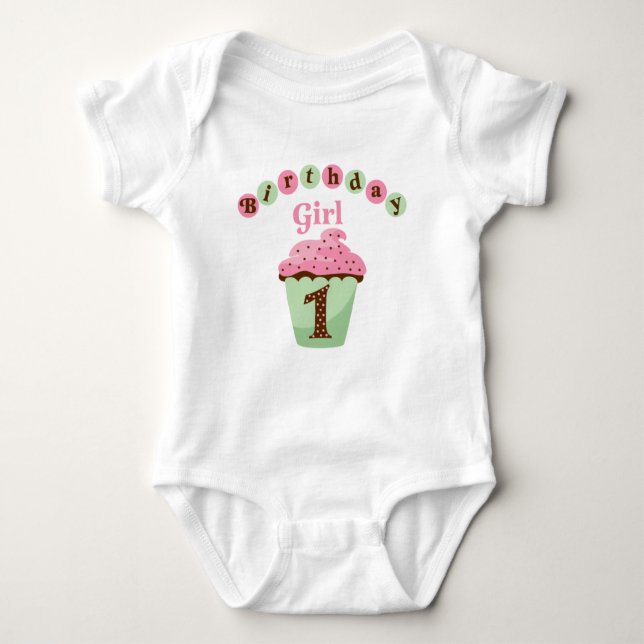 Birthday Girl Age 1 Baby Bodysuit (Front)