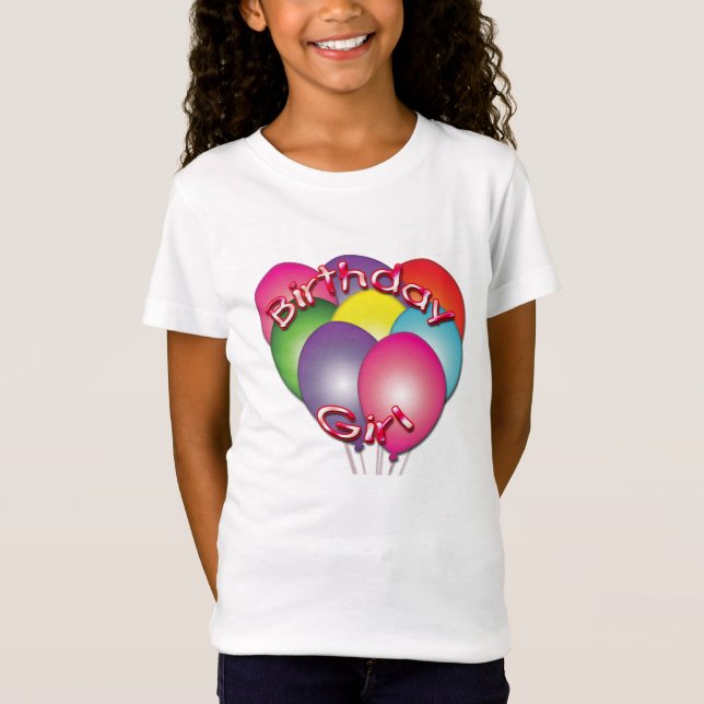 Birthday Girl and Balloons T-Shirt (Front)