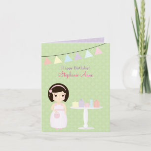 Birthday Girl at Gift Table Card