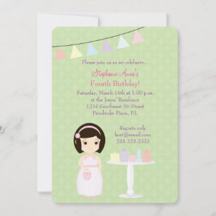 Birthday Girl at Gift Table Invitation