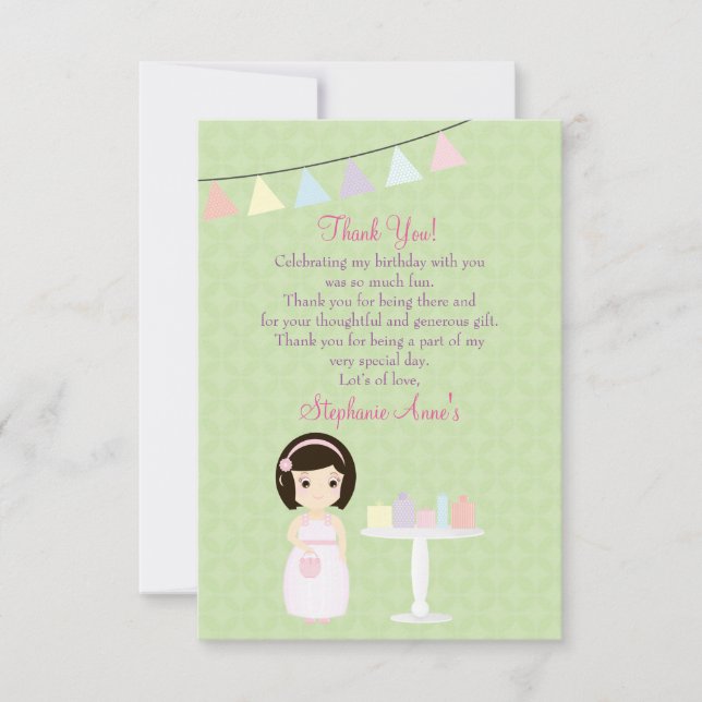 Birthday Girl at Gift Table Invitation (Front)