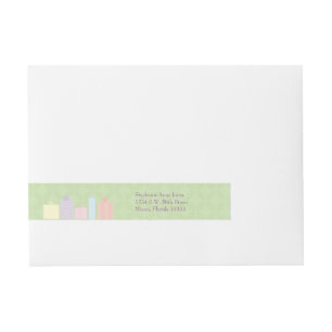 Birthday Girl at Gift Table Wraparound Address Label
