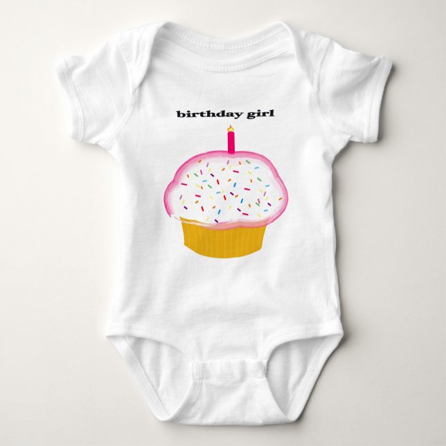 birthday girl baby bodysuit (Front)