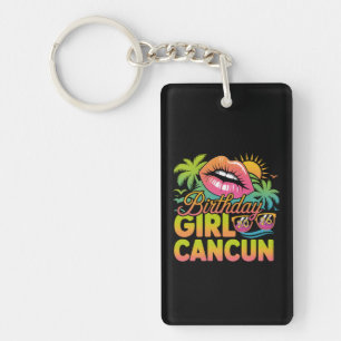 Birthday Girl Cancun 2026 Tropical Vacation Trip Key Ring