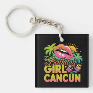 Birthday Girl Cancun 2026 Tropical Vacation Trip Key Ring